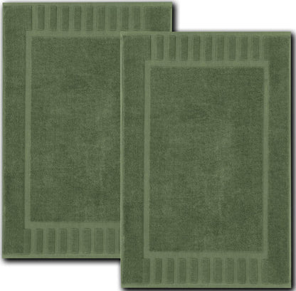 White Classic Luxury Aqua Bath Mats 22x34, 2 Pack, [Not a Bathroom Rug]