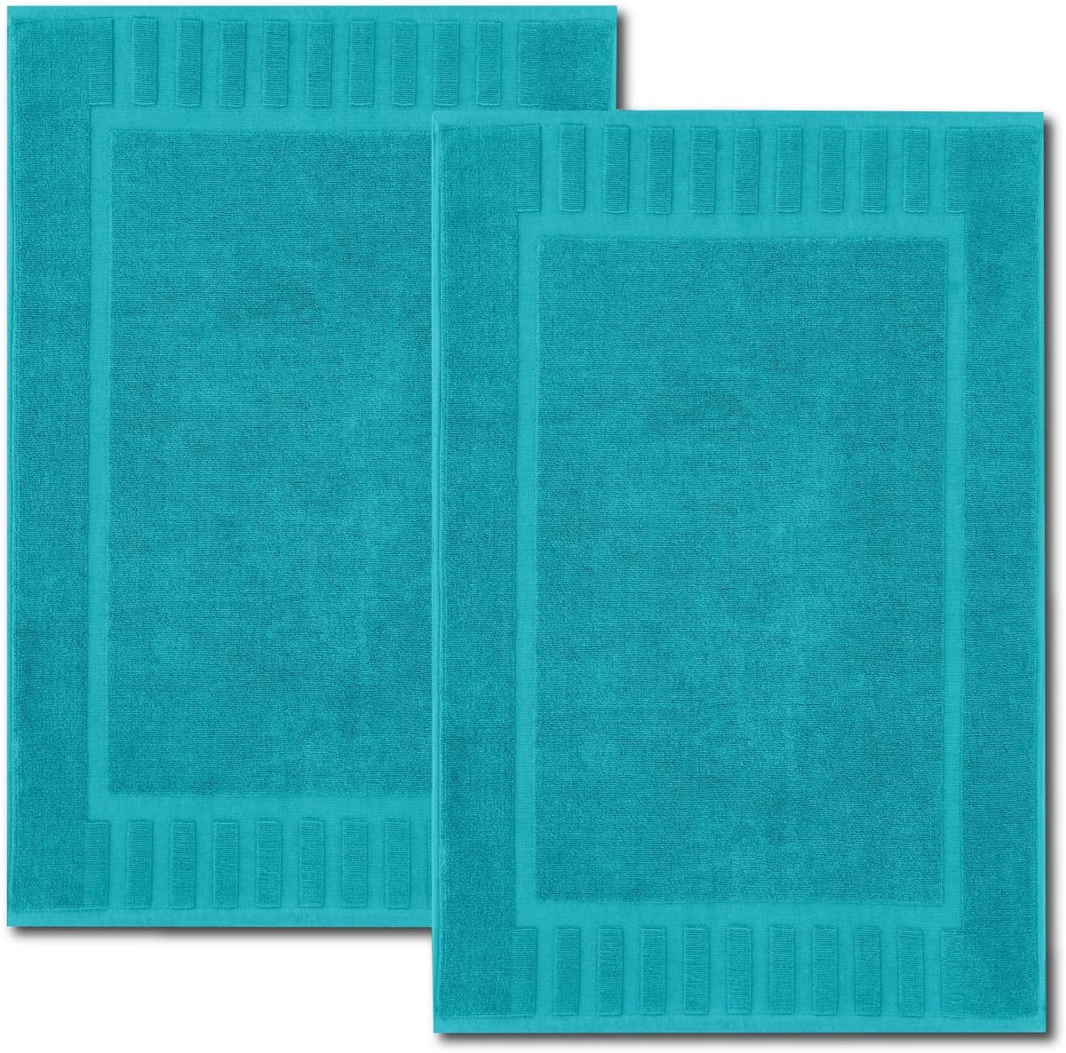 White Classic Luxury Aqua Bath Mats 22x34, 2 Pack, [Not a Bathroom Rug]