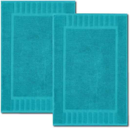 White Classic Luxury Aqua Bath Mats 22x34, 2 Pack, [Not a Bathroom Rug]