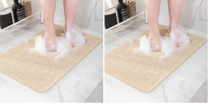 Hargiis Non Slip Bathtub Mat, Anti Slip Shower Mat, Fast Drying Bath Tub Mats, Foot Scrubber Mat, Anti Slip Mat for Tub, Floor, Bathroom, Home, Kitchen, Hotel (Beige 24"x16")