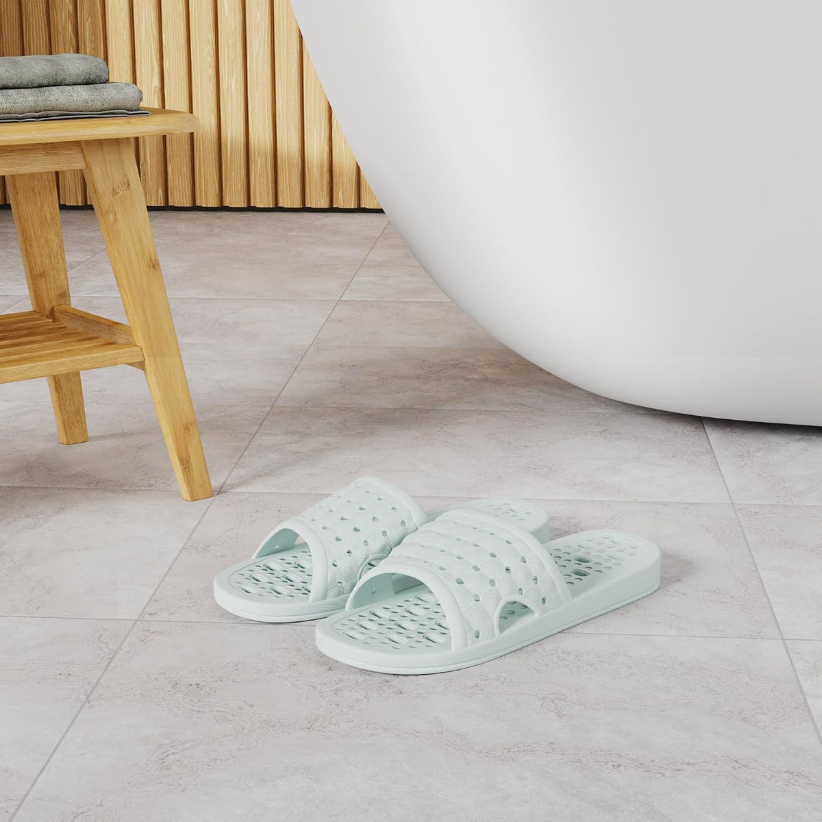 COZYAREA Shower Shoes Quick Dry Non-Slip Bathroom Slippers for Men Women Dorm Home Slides