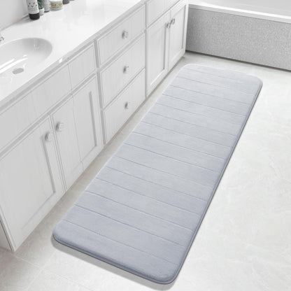 Yimobra Memory Foam Bath Mat, Super Soft Absorbent Bathroom Rug Non Slip, Quick Dry, Machine Washable Floor Carpet for Tub Shower, Home Decor Accessories, 24x17, Cream