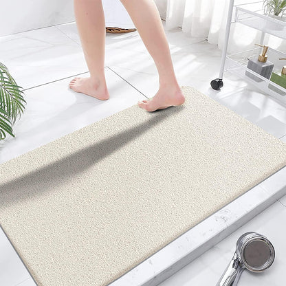 godehone Shower Mats Non Slip Without Suction Cups, PVC Loofah Bathroom Mats, Loofah Mats for Shower and Bathroom, Quick Drying, 15.7× 36 Inch, Grey