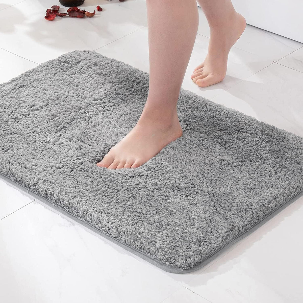 MIULEE Teal Bathroom Rugs Soft Small Microfiber Bath Mat 16x24 Inch