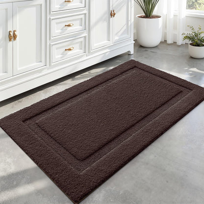 LUMI Ultra Soft Bathroom Rugs Absorbent, Non Slip Bath Mat 24x36, White