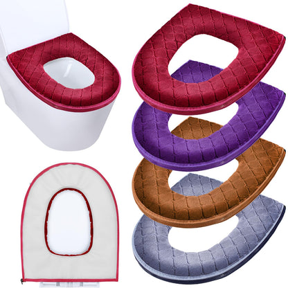 Riakrum 4 Pcs Toilet Seat Covers Pads for Bathroom, Elegant, Bright Mix