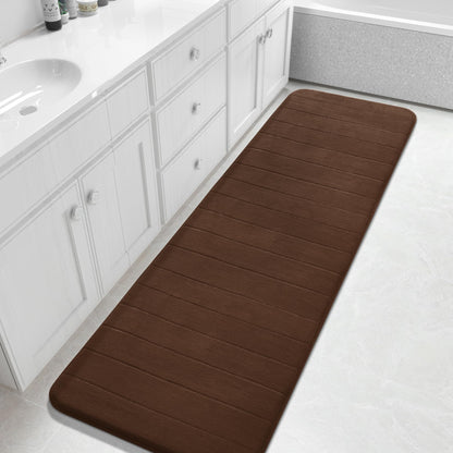 Yimobra Memory Foam Bath Mat, Super Soft Absorbent Bathroom Rug Non Slip, Quick Dry, Machine Washable Floor Carpet for Tub Shower, Home Decor Accessories, 24x17, Cream