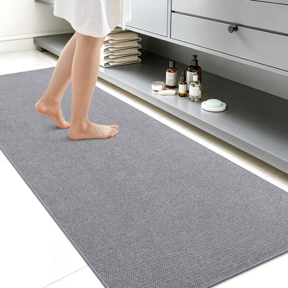 Smiry Ultra Thin Bath Mat 30X20, Non Slip Rubber Washable Bathroom Rugs