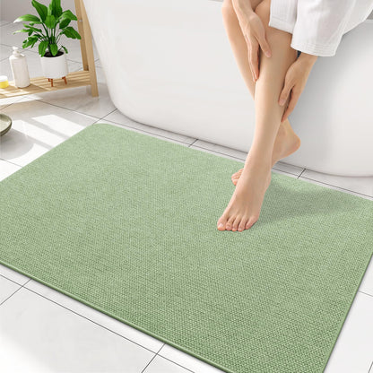 Smiry Ultra Thin Bath Mat 30X20, Non Slip Rubber Washable Bathroom Rugs