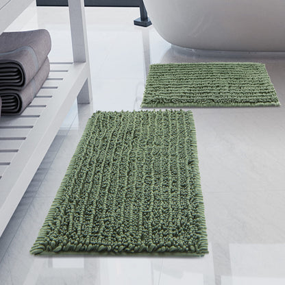 Luxury Chenille White Bathroom Rugs Sets 2 Piece, Thickened Hot Melt Rubber Bottom Bath Mats for Bathroom Non Slip,Bath Rugs Quick Dry Machine Washable for Shower Mat (32"x20"+17"x24")