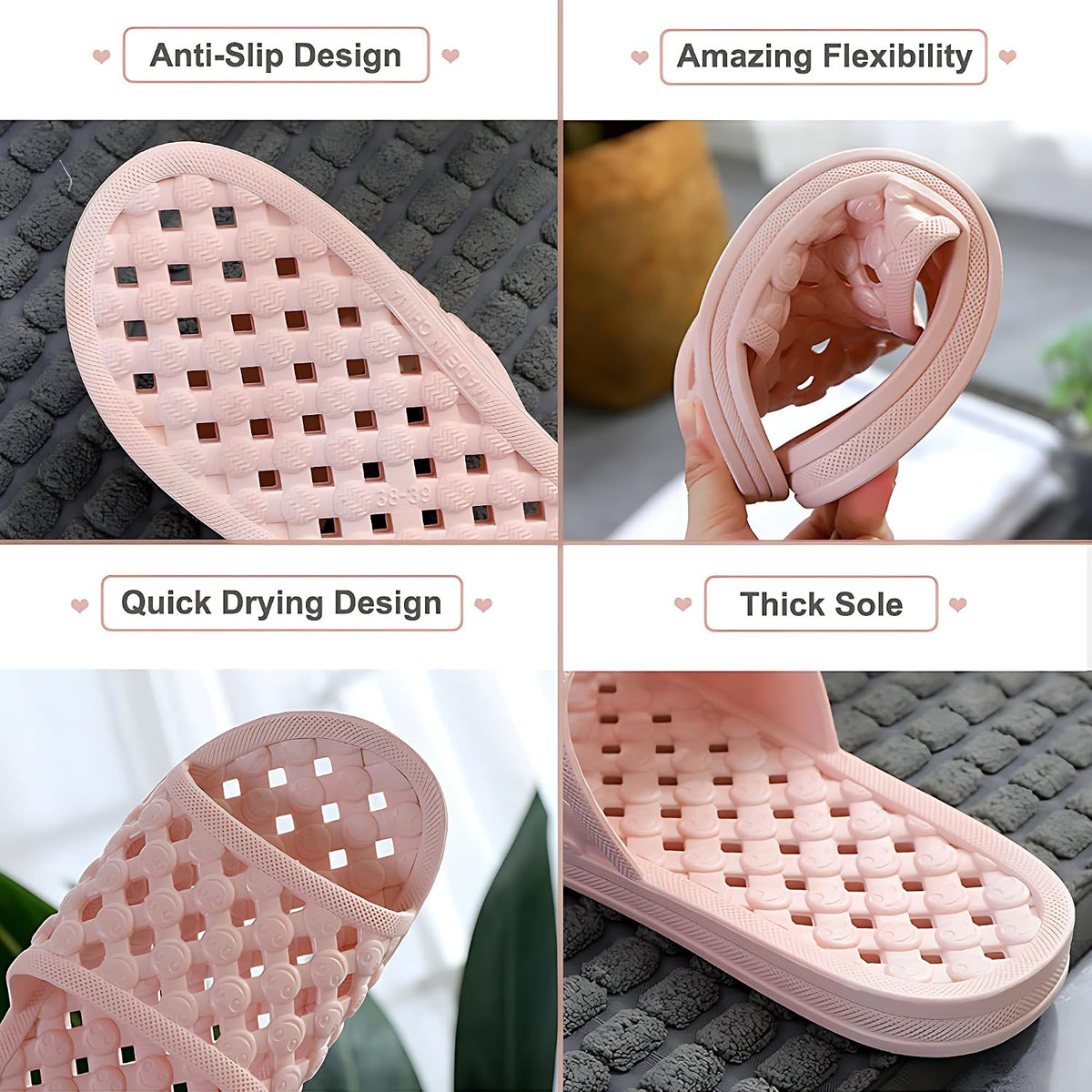 AYYDMY Shower Shoes Unisex Quick Drying Slippers for Women Men