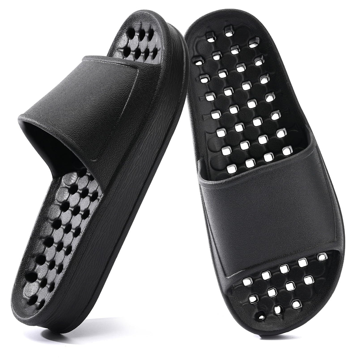 Unisex Arch Support Shower Shoes with Drain Holes Slides
