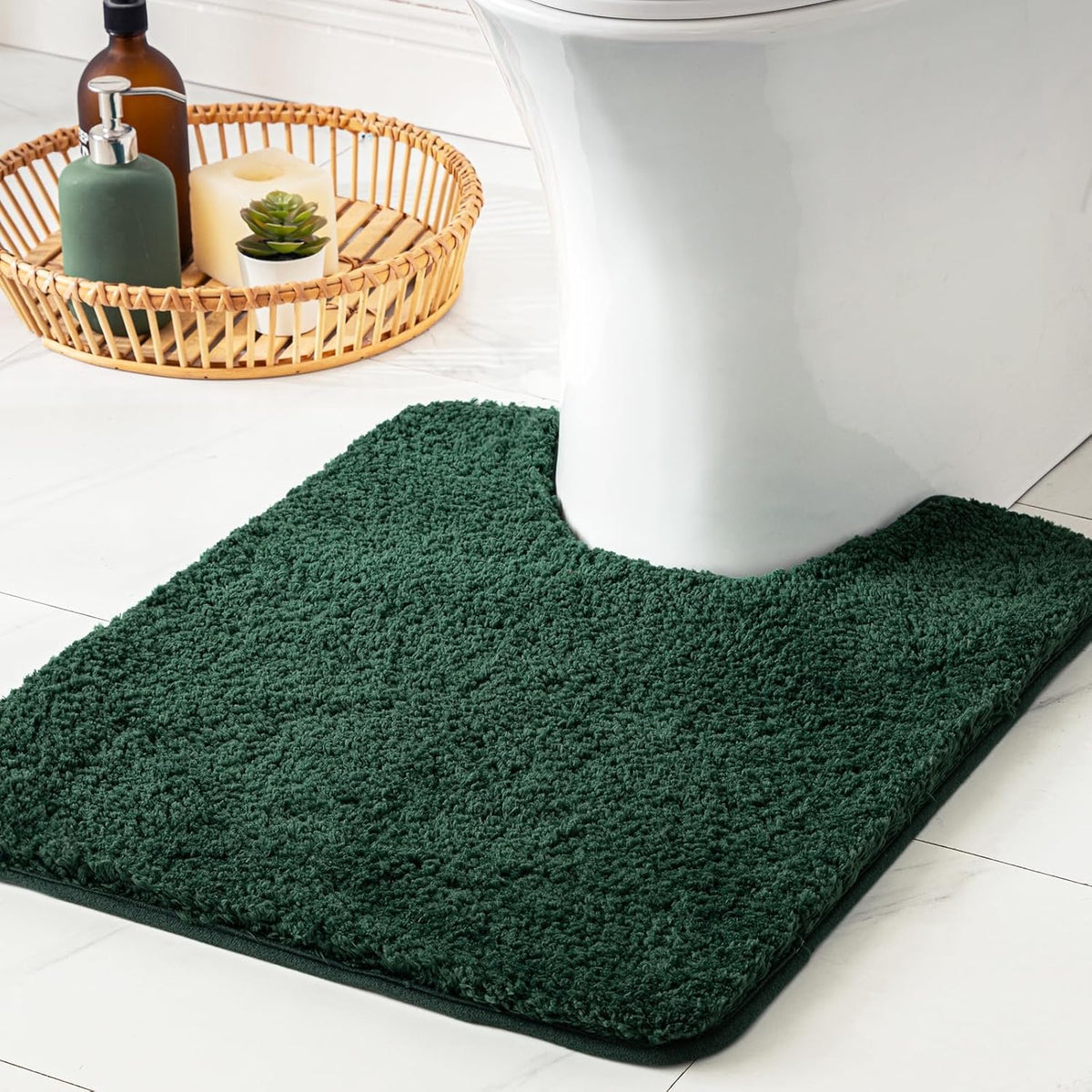 MIULEE Teal Bathroom Rugs Soft Small Microfiber Bath Mat 16x24 Inch