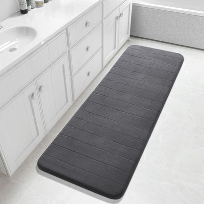 Yimobra Memory Foam Bath Mat, Super Soft Absorbent Bathroom Rug Non Slip, Quick Dry, Machine Washable Floor Carpet for Tub Shower, Home Decor Accessories, 24x17, Cream