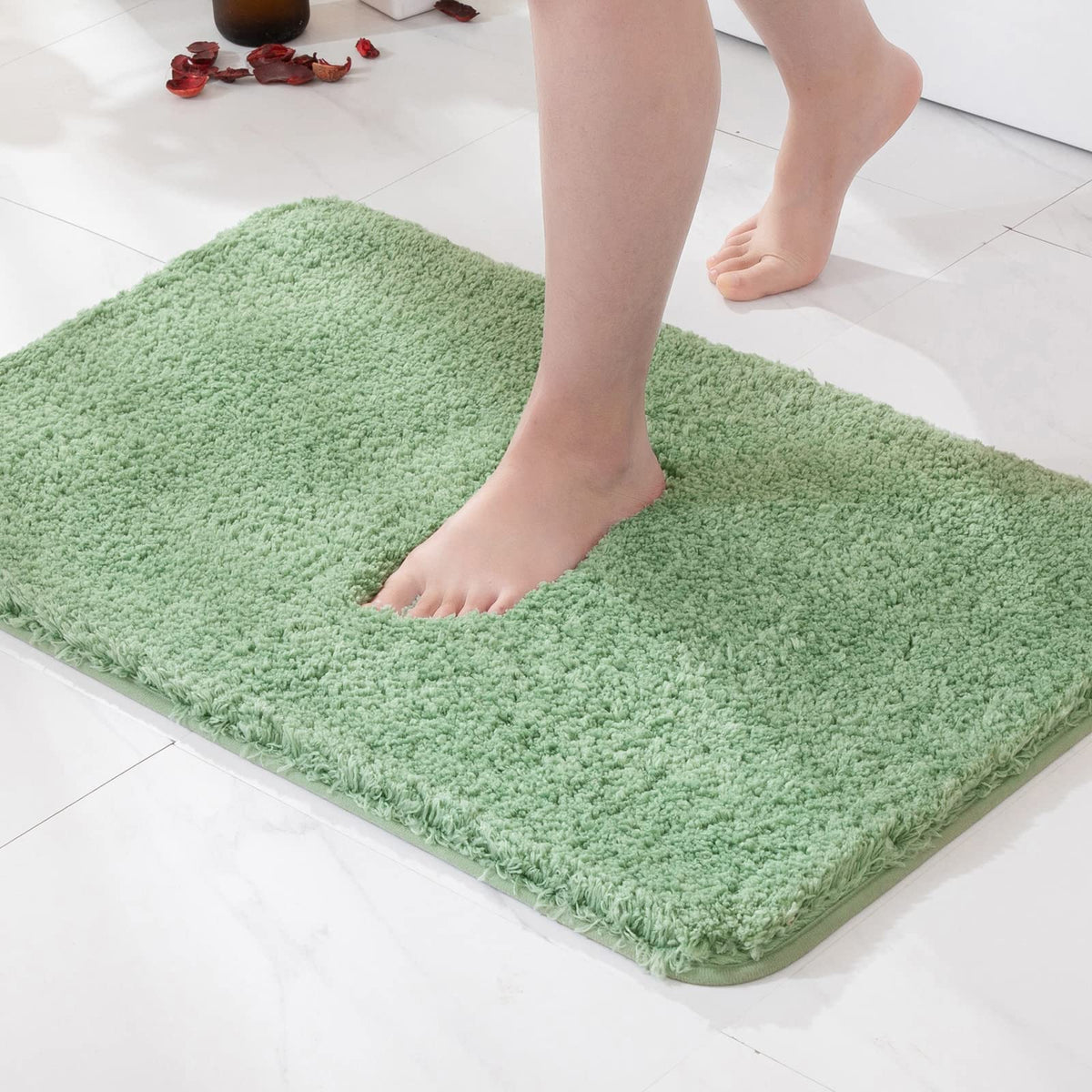MIULEE Teal Bathroom Rugs Soft Small Microfiber Bath Mat 16x24 Inch