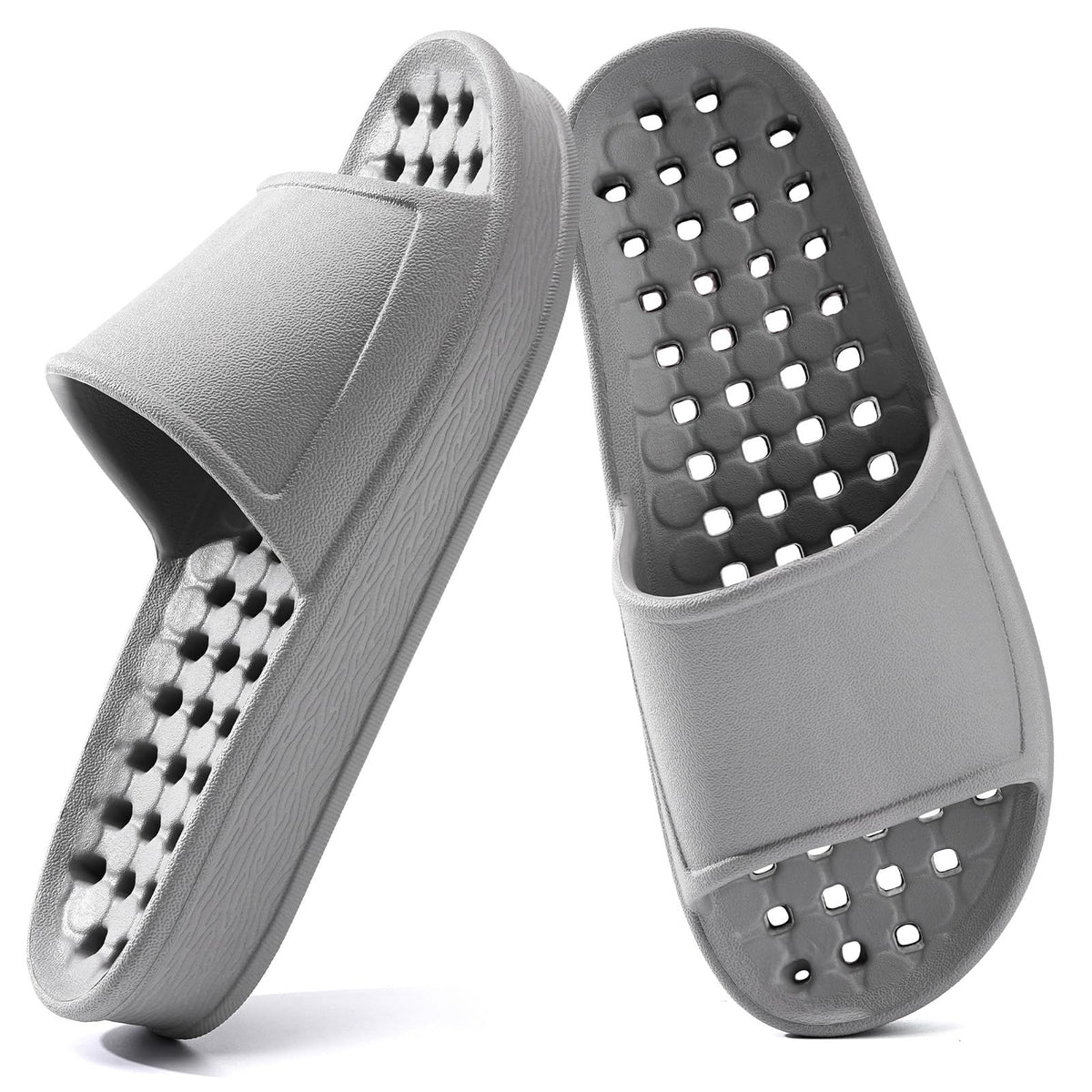Unisex Arch Support Shower Shoes with Drain Holes Slides