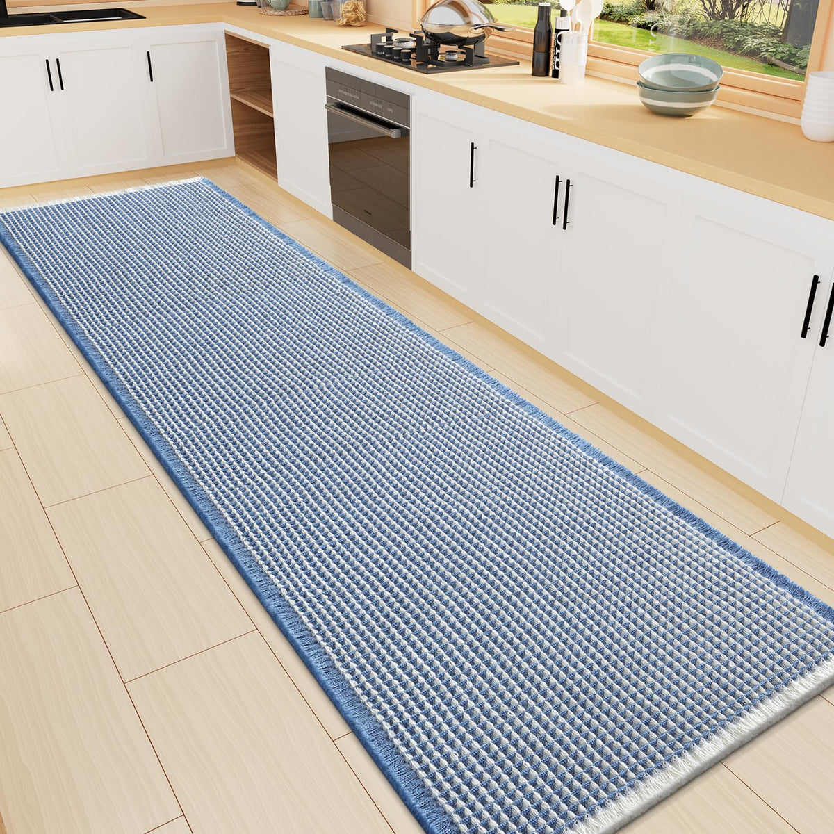 Smiry Waffle Bath Mat 30X20, Extra Soft Absorbent Bathroom Rugs, Brown