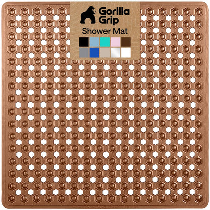 GORILLA GRIP Bath Tub Shower Mat, Bathtub Floor Liner, 35x16 Gray Opaque