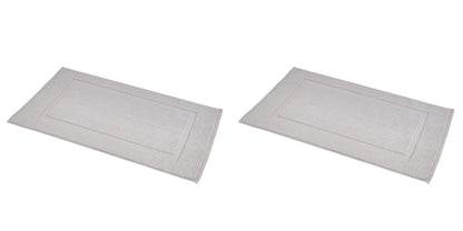 Amazon Basics Banded Bathroom Bath Rug Mat, Machine Washable, 100% Cotton, 31" x 20", Powder Gray