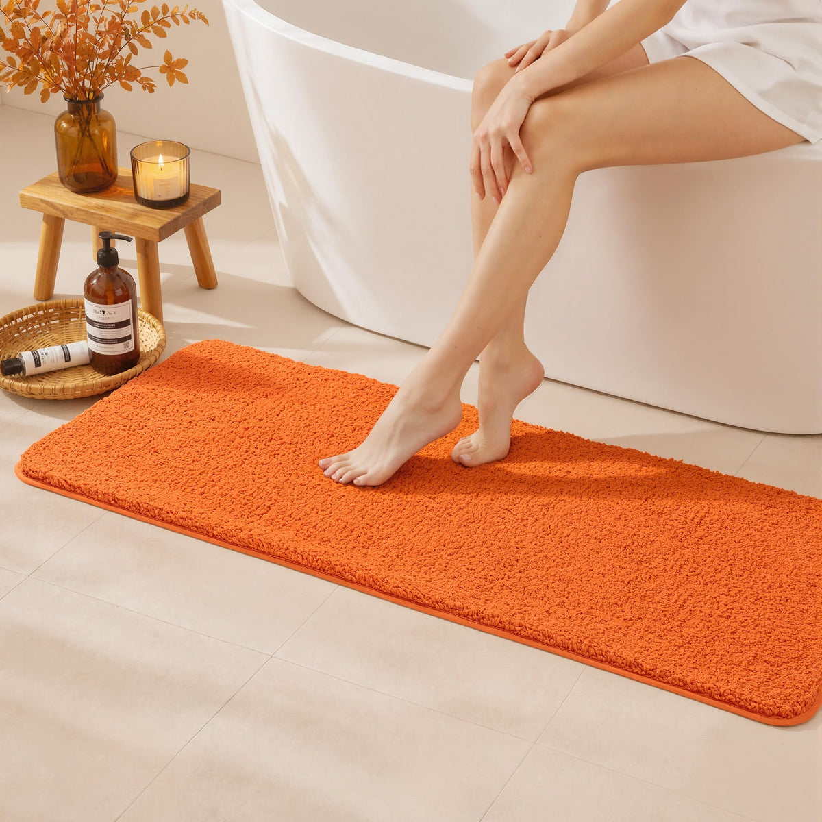 MIULEE Teal Bathroom Rugs Soft Small Microfiber Bath Mat 16x24 Inch