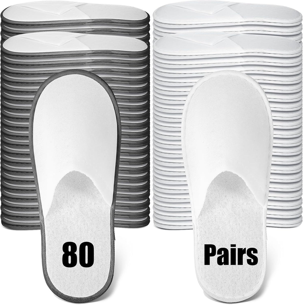 Ramede 80 Pairs Disposable Hotel Slippers Bulk
