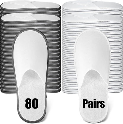 Ramede 80 Pairs Disposable Hotel Slippers Bulk