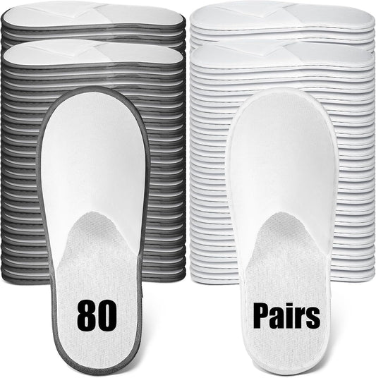 Ramede 80 Pairs Disposable Hotel Slippers Bulk