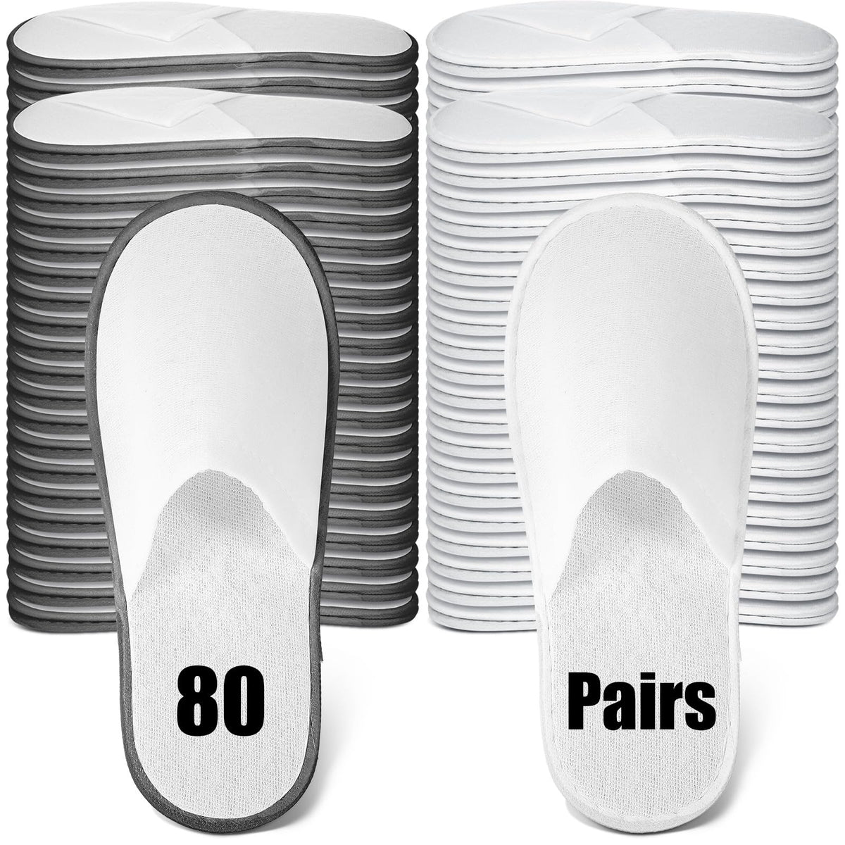 Ramede 80 Pairs Disposable Hotel Slippers Bulk