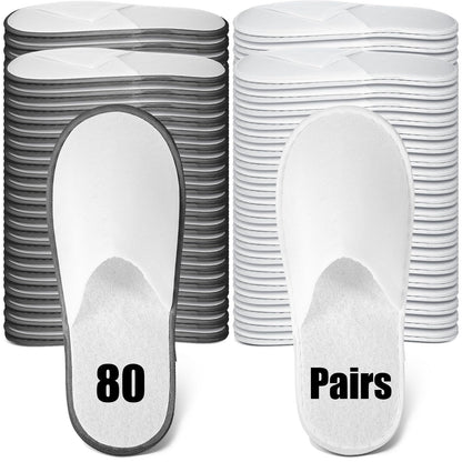 Ramede 80 Pairs Disposable Hotel Slippers Bulk