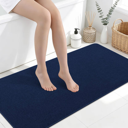 Smiry Ultra Thin Bath Mat 30X20, Non Slip Rubber Washable Bathroom Rugs