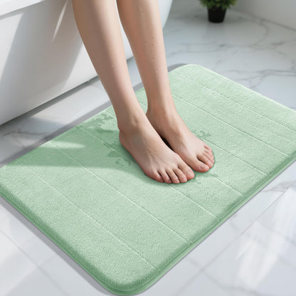 Yimobra Memory Foam Bath Mat, Super Soft Absorbent Bathroom Rug Non Slip, Quick Dry, Machine Washable Floor Carpet for Tub Shower, Home Decor Accessories, 24x17, Cream