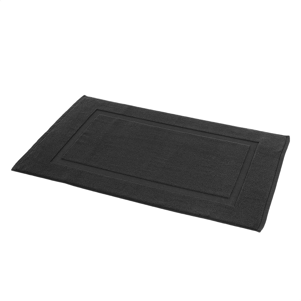 Amazon Basics Banded Bathroom Bath Rug Mat, Machine Washable, 100% Cotton, 31" x 20", Powder Gray
