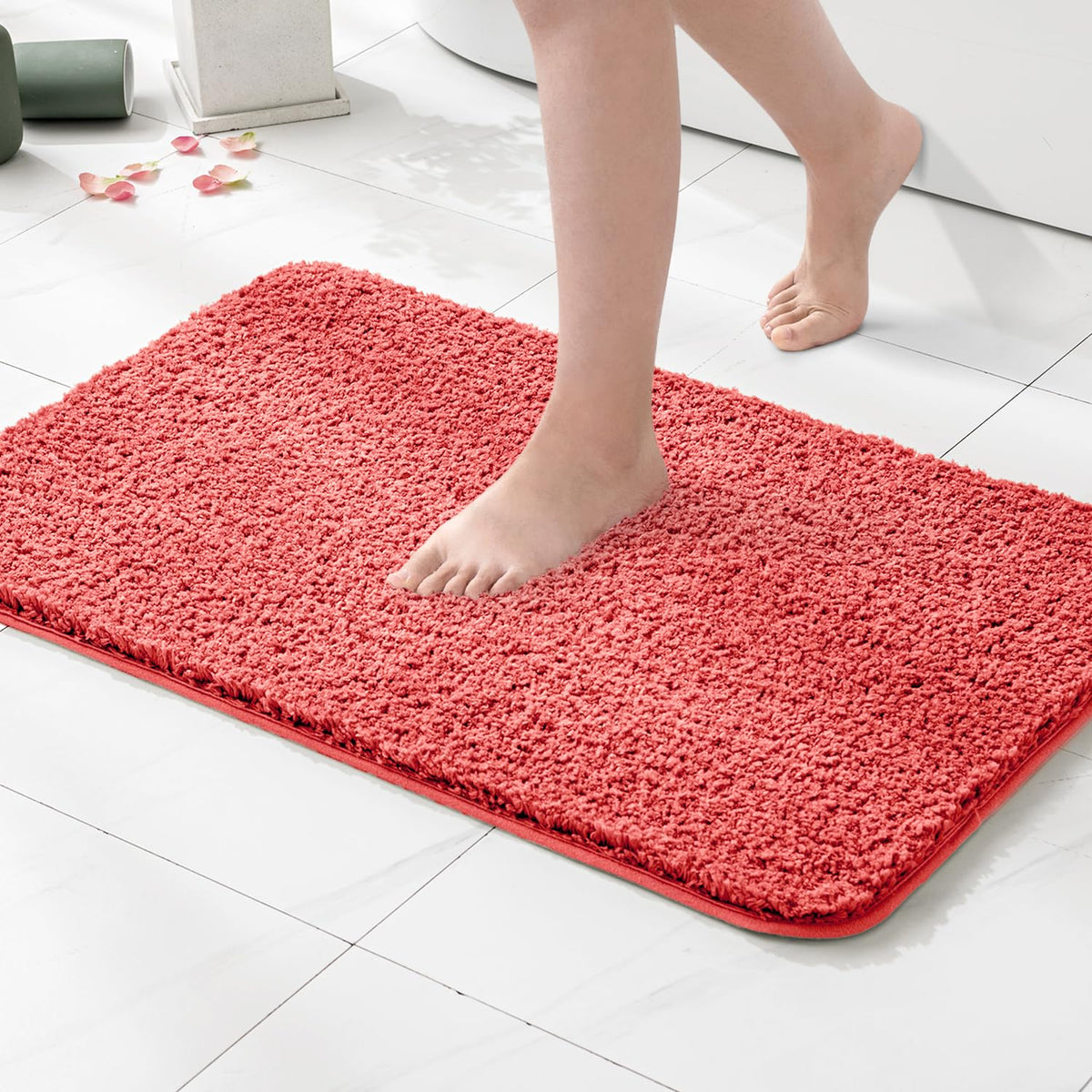 MIULEE Teal Bathroom Rugs Soft Small Microfiber Bath Mat 16x24 Inch