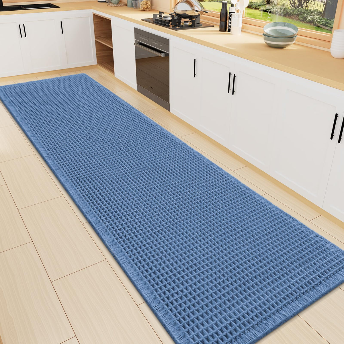 Smiry Waffle Bath Mat 30X20, Extra Soft Absorbent Bathroom Rugs, Brown