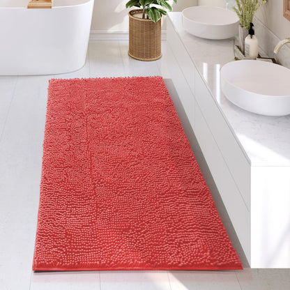 Hearth & Harbor Bathroom Rugs, Chenille Bath Mat - Machine Washable Bath Mats for Bathroom Non-Slip Backing Rubber, Quick Dry Bathroom Mat