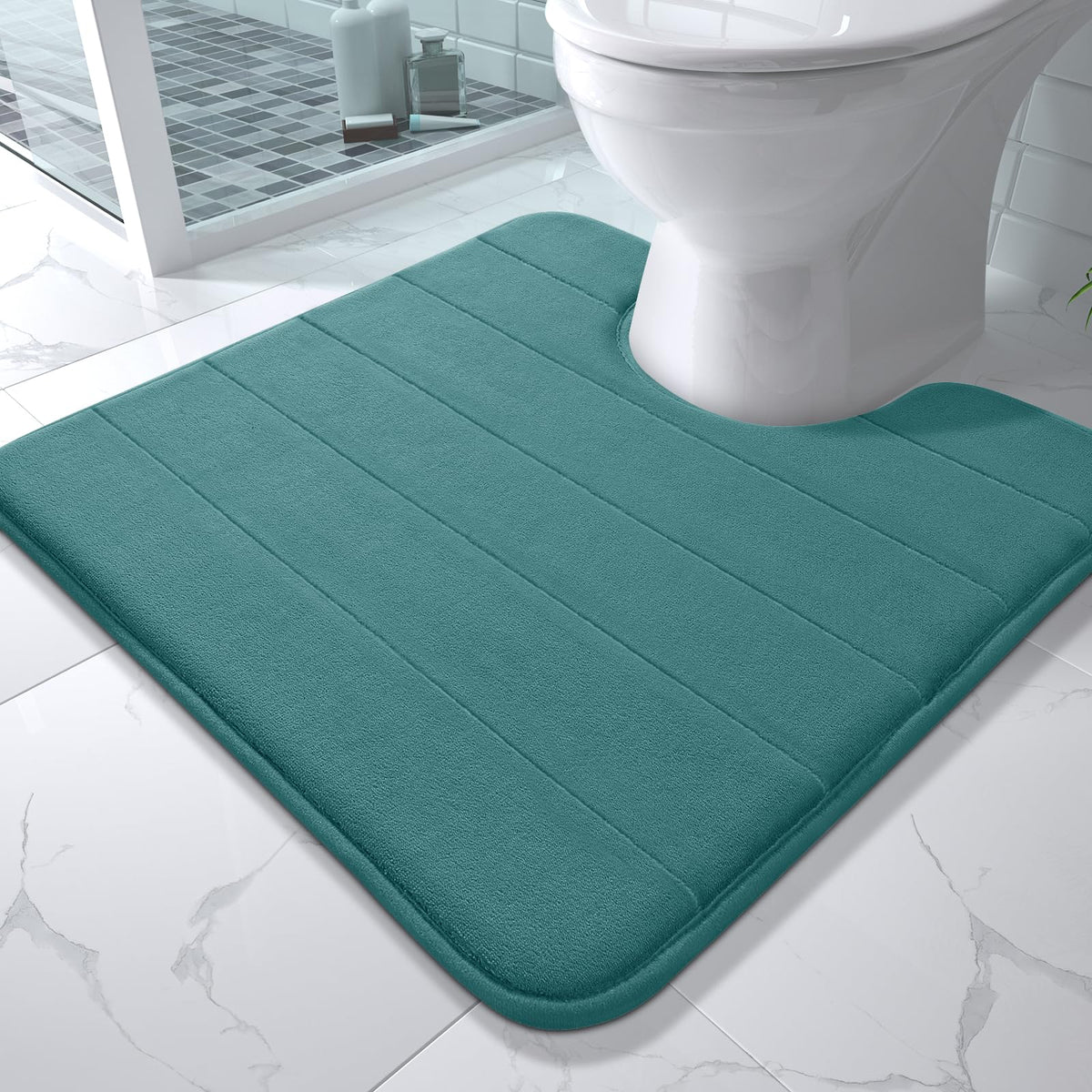 Yimobra Memory Foam Bath Mat, Super Soft Absorbent Bathroom Rug Non Slip, Quick Dry, Machine Washable Floor Carpet for Tub Shower, Home Decor Accessories, 24x17, Cream