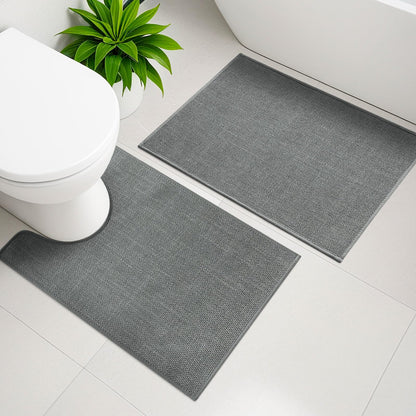 YIHOUSE Bathroom Rugs Thin Bath Mat Sets 2 Pieces Quick Dry,Beige