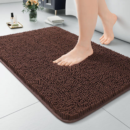 LOCHAS Luxury Bathroom Rug Shaggy Bath Mat 24 x 60 Inch, Gray