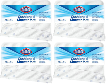 Clorox by Duck Cushioned Foam Bath Mat for Tubs, 17 In. x 36 In, White