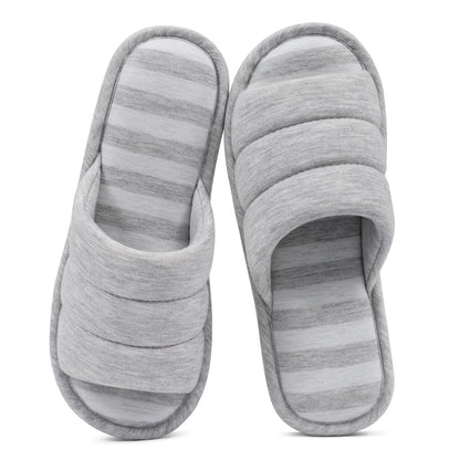 shevalues Open Toe House Slippers for Women Men Memory Foam Bedroom Shoes