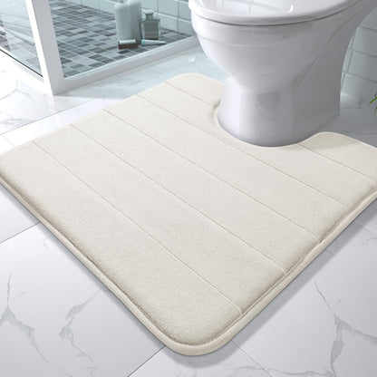 Yimobra Memory Foam Bath Mat, Super Soft Absorbent Bathroom Rug Non Slip, Quick Dry, Machine Washable Floor Carpet for Tub Shower, Home Decor Accessories, 24x17, Cream