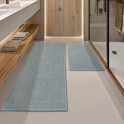 YIHOUSE Bathroom Rugs Thin Bath Mat Sets 2 Pieces Quick Dry,Beige