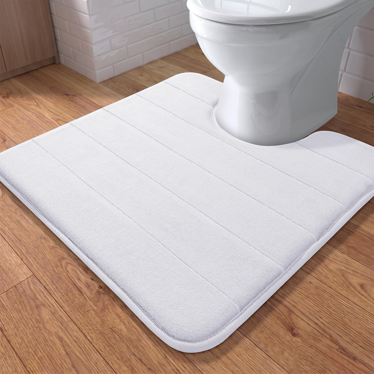 Yimobra Memory Foam Bath Mat, Super Soft Absorbent Bathroom Rug Non Slip, Quick Dry, Machine Washable Floor Carpet for Tub Shower, Home Decor Accessories, 24x17, Cream