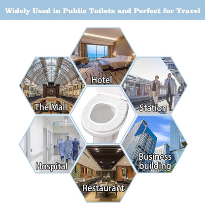 20pcs Quality Disposable Toilet Seat Covers, Portable Travel Toilet Seat Mats Pads for Public Toilets Hospital Hotel, Healthy White Toilet Seat Cushions for Men Women Girls, Each Wrapped Individually
