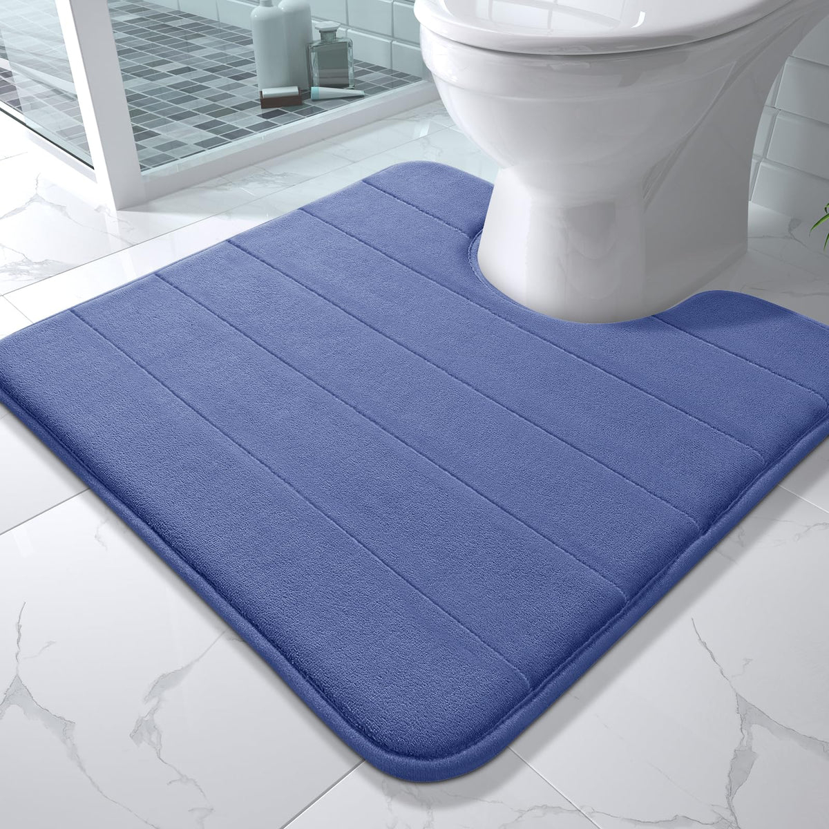 Yimobra Memory Foam Bath Mat, Super Soft Absorbent Bathroom Rug Non Slip, Quick Dry, Machine Washable Floor Carpet for Tub Shower, Home Decor Accessories, 24x17, Cream
