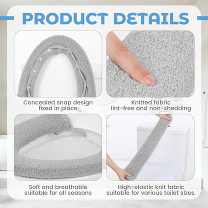 Toilet Seat Cover Warmer Thicker Soft Toilet Seat Cushion with Snaps