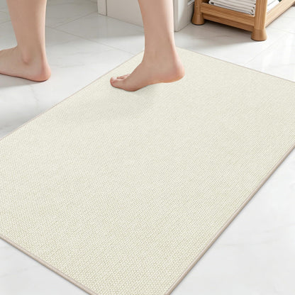 Smiry Ultra Thin Bath Mat 30X20, Non Slip Rubber Washable Bathroom Rugs