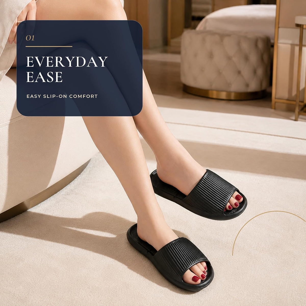 Shower Slippers For Women Men Waterproof EVA Foldable Bathroom Pool Beach Camping Travel Portable Non Slip Sole Lightweight Packable Open Toe Indoor Outdoor Hotel Guest Home Shoes Cushioned