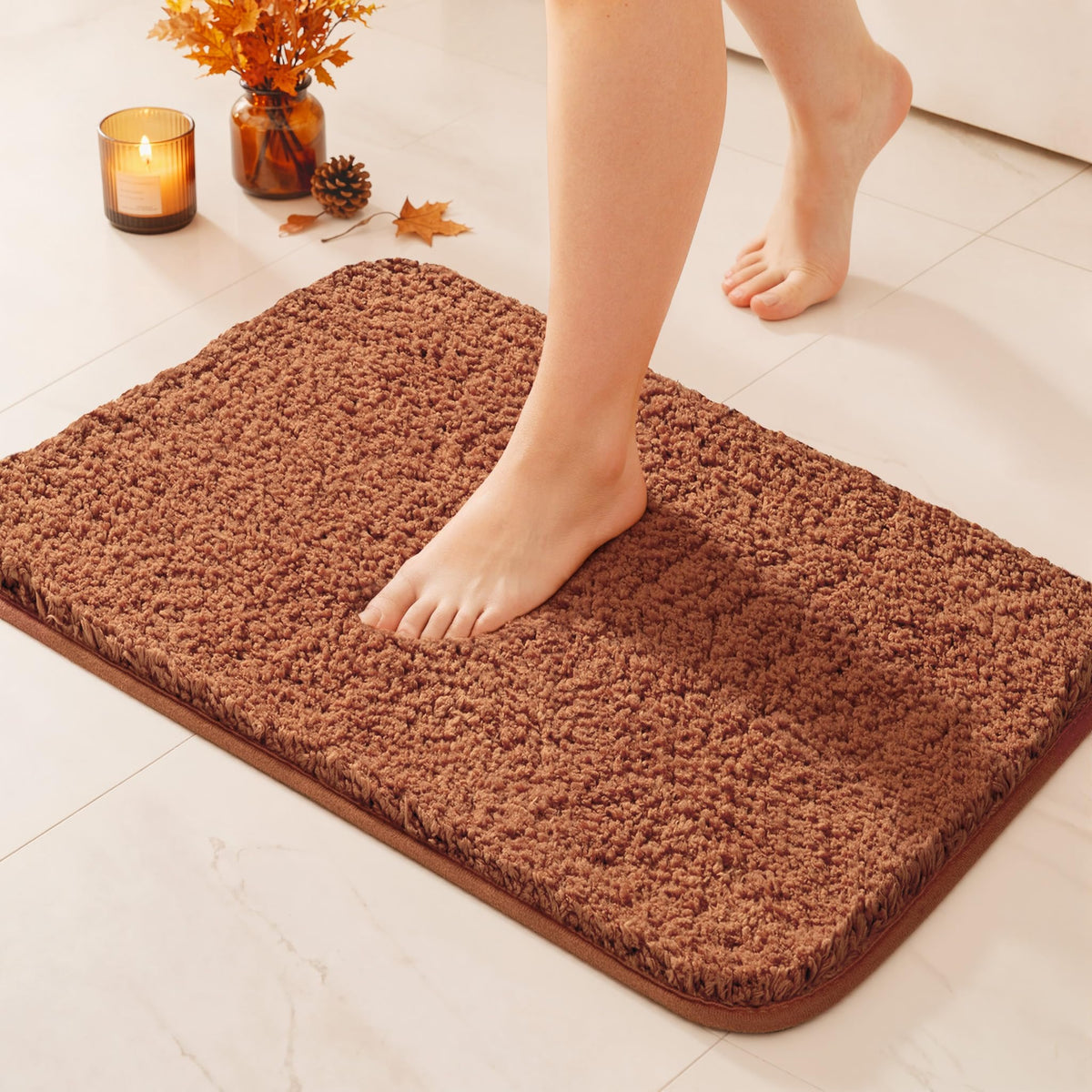 MIULEE Teal Bathroom Rugs Soft Small Microfiber Bath Mat 16x24 Inch