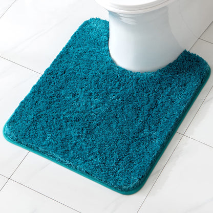MIULEE Teal Bathroom Rugs Soft Small Microfiber Bath Mat 16x24 Inch